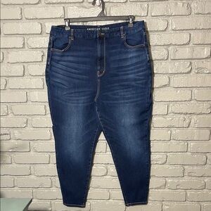 American Eagle Outfitters Blue Skinny Jeans High-Rise Tapered